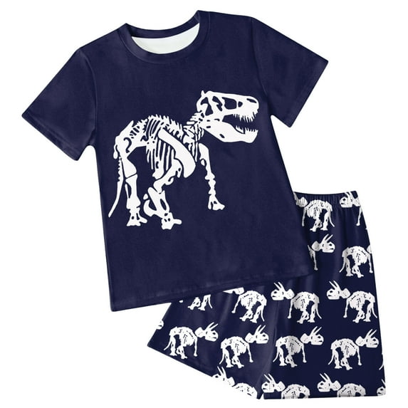 Zshosam Kids Pajamas Boys Pajamas Cotton for Kids Toddlers Baby Boys Girls Unisex Size 6T 7T,(Navy 6-7 Years)