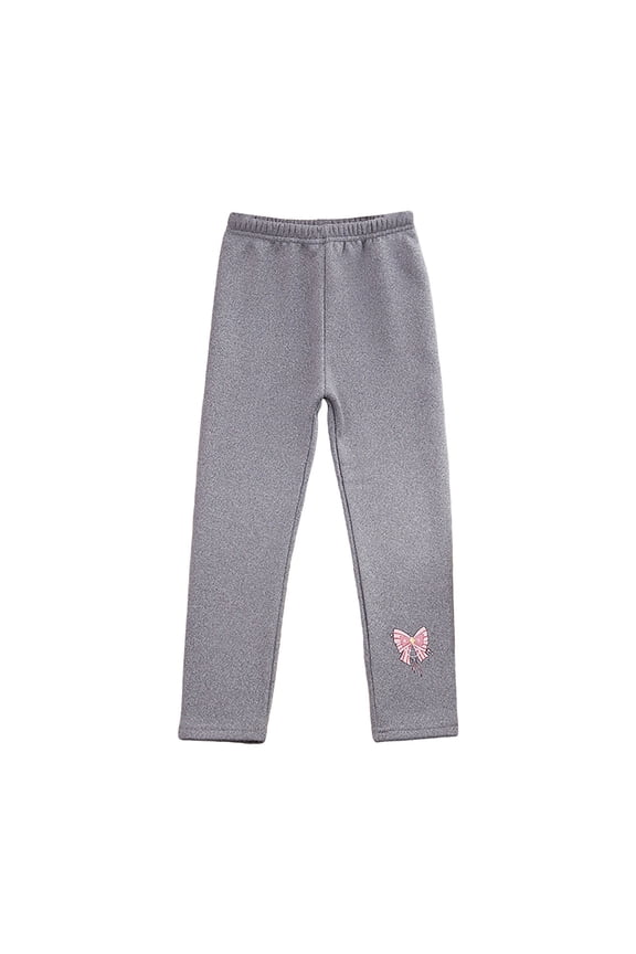 Kids Pants Girls Baby Toddler Girls Winter Fleece Lined Leggings Warm Full Length Pants Basic Thick Tights Size 4T 5T,(Silver 4-5 Years)