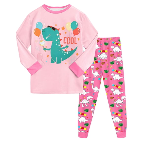 Zshosam Kids Pjs Boys Boys Pajamas Kids & Toddler Long Sleeve PJs Ribbed Comfort Stretch for Active Boys Size 5T 6T,(Light Pink 5-6 Years)