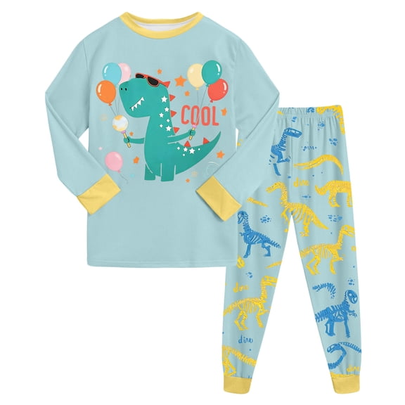 Zshosam Kids Pjs Boys Boys Prints Pajamas 2 Pieces Long Sleeve Jammies Set Toddler Pjs Sleepwear Size 4T 5T,(Light Blue 4-5 Years)