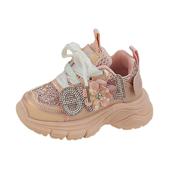 Zshosam Kids Shoes Toddler Sneakers for Girls Slip On Walking Shoes Size 7,(Pink Toddler 7)