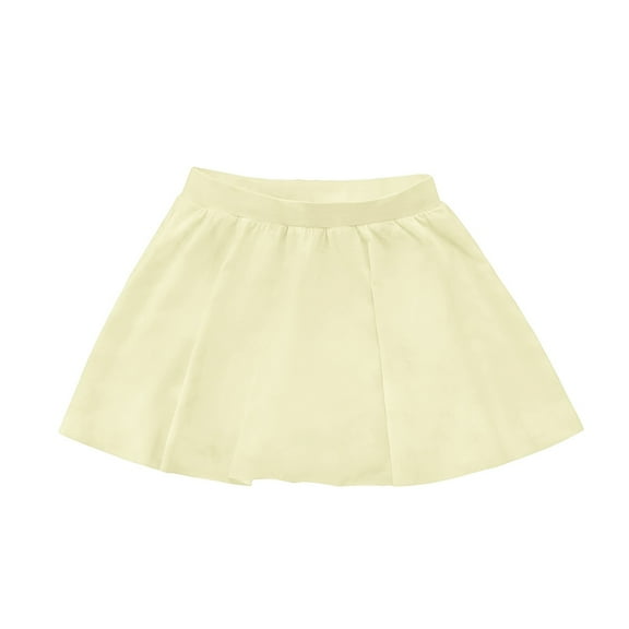 Zshosam Kids Skirt Little Big Girls' High Waist Knitted Flared Pleated Skirt Casual Size 8T 9T,(Yellow 8-9 Years)