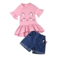 thumbnail image 1 of Zshosam Kids Summer Clothes Baby Girls and Toddler Tank Top and Shorts 2 Piece Outfit Set Size 4T 5T,(Pink 4-5 Years), 1 of 7
