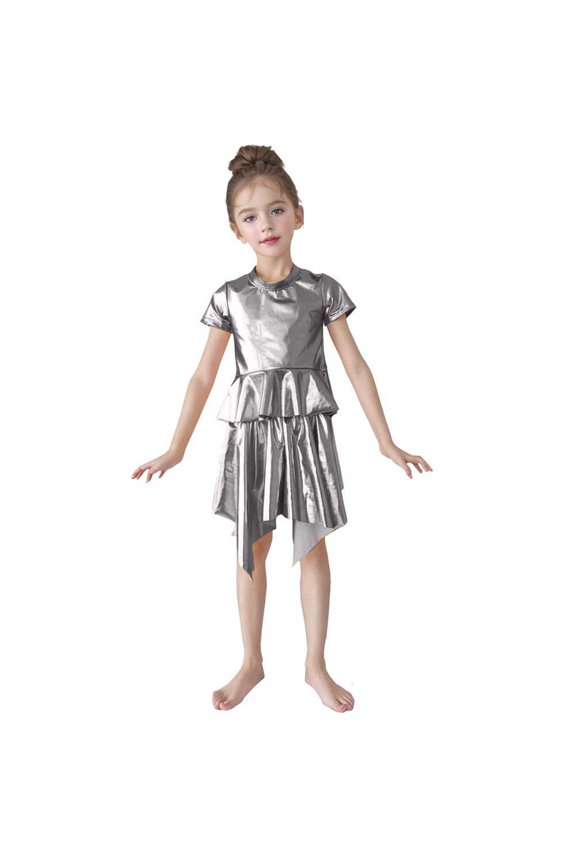 Kids Summer Clothes Girls Toddler Girls' Print T-Shirt and Floral Shorts Set, 2 Pieces Set Size 3T 4T,(Silver 3-4 Years)