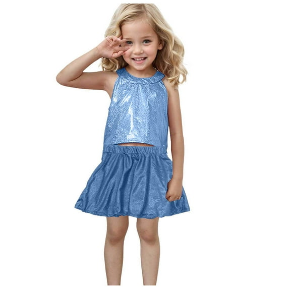 Zshosam Kids Summer Outfits Girls Toddler Baby Girls Clothes Cute Short Sleeve T-Shirt + Floral Printed 2pcs Summer Shorts Set for Girls Size 3T 4T,(Sky Blue 3-4 Years)