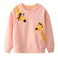thumbnail image 1 of Zshosam Kids Sweatshirt Toddler Baby Boy Girl Outfit Sweatshirts Long Sleeve Crewneck Pullover Kids Fall Winter Clothes,Pink 3-4 Years, 1 of 9