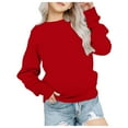 thumbnail image 1 of Zshosam Kids Sweatshirts Basic Sweatshirts for Girls Pullover Tops Long Sleeve Trendy Shirts Sport Clothes,Red 12-13 Years, 1 of 5