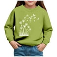 thumbnail image 1 of Zshosam Kids Sweatshirts Girls Girls Sweate Long Sleeve Kids Trendy Crew-Neck Cute Clothes Tops,Green 3 Years, 1 of 4