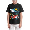 thumbnail image 1 of Zshosam Kids T Shirt Boys Shirt Letter Print Short Sleeve Toddler Boy Tshirts Shirt for Kids Size 9T 10T,(Black 9-10 Years), 1 of 4