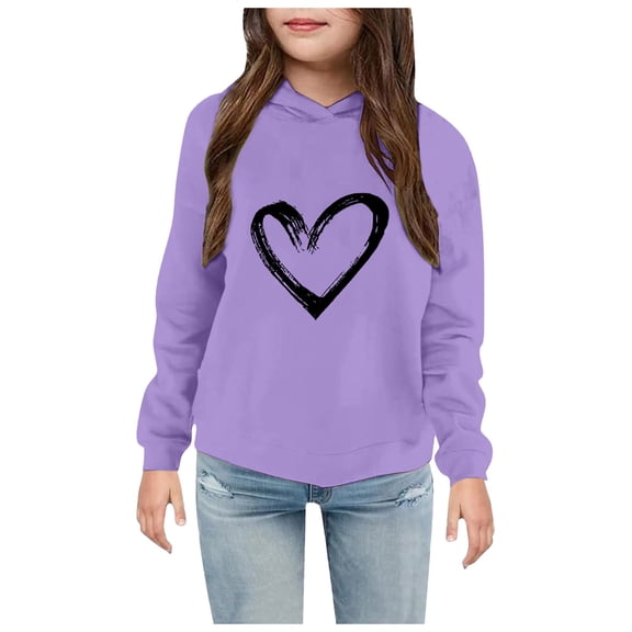 Zshosam Toddler Girls Sweatshirts Girls Tops Hoodies Long Sleeve Pullover Soft Casual Cute Kids Sweatshirts Size 3T 4T,(Purple 3-4 Years)