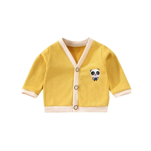 Zshosam Kids Varsity Jacket Button Down Baseball Jackets Casual Lightweight School Jock Jacket for Girls Boys(Yellow,3-6 Months)