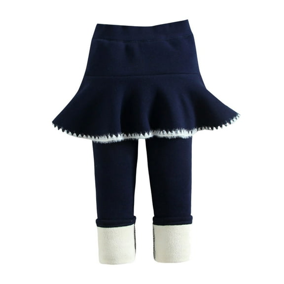 Zshosam Leggings for Toddler Girls Fall Girl Winter Thick Warm Pant Printing Fleece Lined Legging Tight Size 4T 5T,(Navy 4-5 Years)