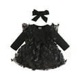 thumbnail image 1 of Zshosam Long Sleeve Girl Dress Baby Toddler Girls Dresses Winter Long Sleeve Girl Casual Clohtes for Kids Size 0 3 Months,(Black 0-3 Months), 1 of 3