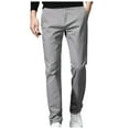 thumbnail image 1 of Zshosam Pants for Men Men's Straight-Fit Casual Stretch Chino Pant(Grey,32), 1 of 4