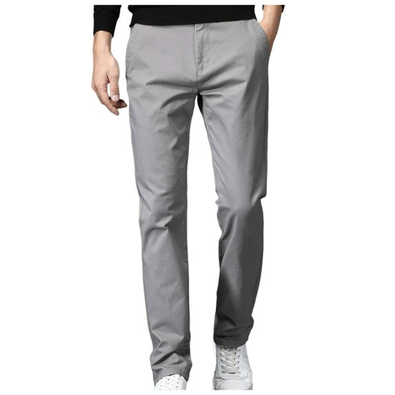 Zshosam Pants for Men Men's Straight-Fit Casual Stretch Chino Pant(Grey,32)