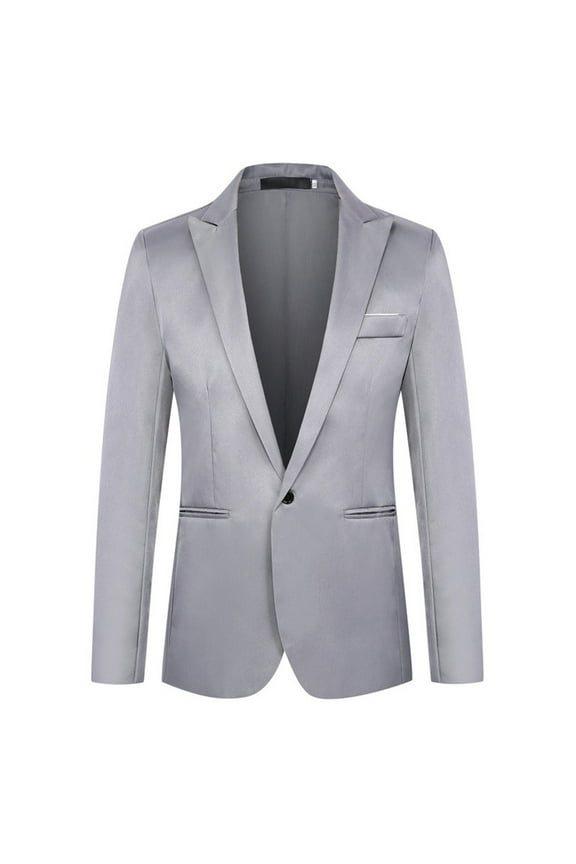 Men's Classic Plaid Sport Coats Casual Two Button Single Notched Lapel Checked Suit Jacket(Grey,M)