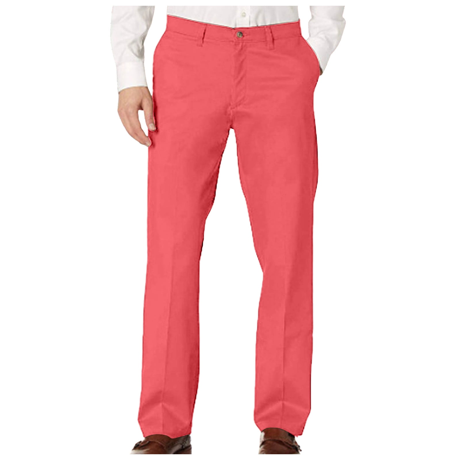 Zshosam Men's Straight-Fit Casual Stretch Chino Pant(Purple,L