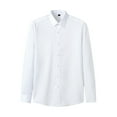 thumbnail image 1 of Zshosam Men's Dress Shirts Stretch Stain Shield Long Sleeve Solid Formal Shirt Business Casual Button Down Shirts(White,42), 1 of 4