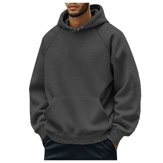 Zshosam Men's EverSoft Fleece Hoodie Pullover Sweatshirt(Dark Gray,XL)