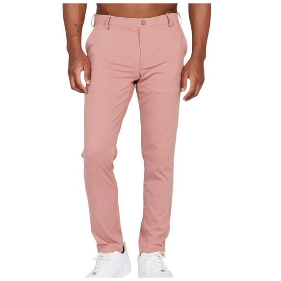 Zshosam Men's Extreme Motion Flat Front Regular Straight Pant(Pink,M)