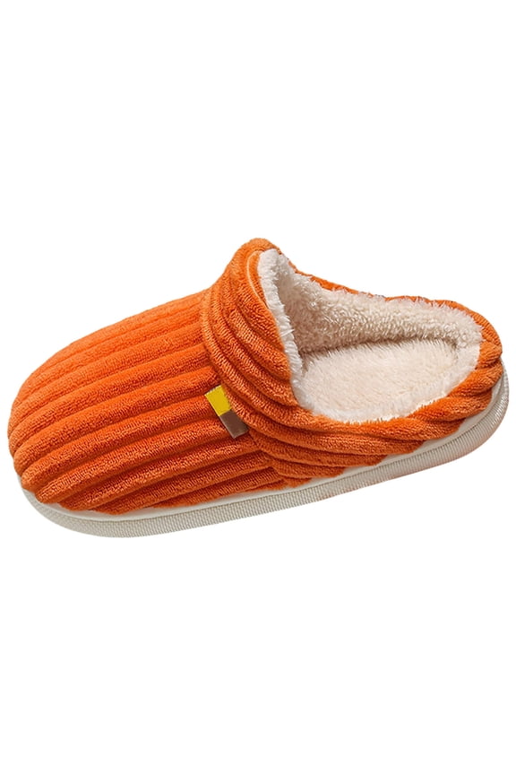 Men's Fuzzy Slippers Comfy Memory Foam House Shoes Slip-On Warm Winter Indoor Outdoor(Orange,39)