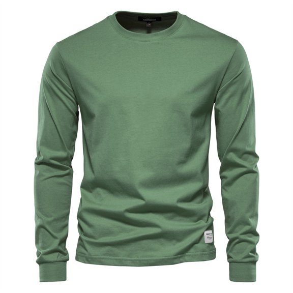 Zshosam Men's Heavy Weight Long Sleeve Thermal Shirt Crew Neck Top(Green,XL)