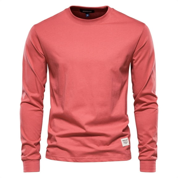 Zshosam Men's Heavy Weight Long Sleeve Thermal Shirt Crew Neck Top(Red,XXXL)