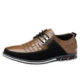 thumbnail image 1 of Zshosam Men's Leather Dress Shoes Comfort Business Casual Oxford Shoes Fashion Dress Sneakers Soft Loafers Derby Shoe for Office Working Walking Driving(Brown,40), 1 of 9
