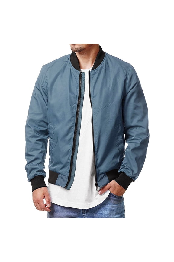 Men's Lightweight Bomber Jackets Light Track Jackets Casual Summer Windbreaker Outdoor Golf Fashion Coat for Men(Blue,XXL)