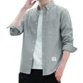 thumbnail image 1 of Zshosam Men's Long Sleeve Button Down Shirt Free Untucked Dress Shirt Casual Denim Shirt(Grey,M), 1 of 5