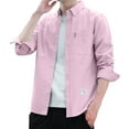 thumbnail image 1 of Zshosam Men's Long Sleeve Button Down Shirt Free Untucked Dress Shirt Casual Denim Shirt(Red,XXXL), 1 of 5