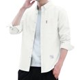 thumbnail image 1 of Zshosam Men's Long Sleeve Button Down Shirt Free Untucked Dress Shirt Casual Denim Shirt(White,M), 1 of 5