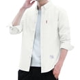 thumbnail image 1 of Zshosam Men's Long Sleeve Button Down Shirt Free Untucked Dress Shirt Casual Denim Shirt(White,XL), 1 of 5
