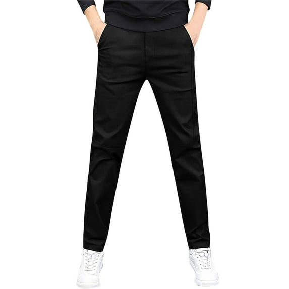 Zshosam Men's Skinny Stretchy Khaki Pants Colored Pants Slim Fit Slacks Tapered Trousers(Black,44)