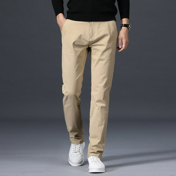 Zshosam Men's Skinny Stretchy Khaki Pants Colored Pants Slim Fit Slacks Tapered Trousers(Khaki,32)