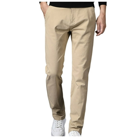Zshosam Men's Skinny Stretchy Khaki Pants Colored Pants Slim Fit Slacks Tapered Trousers(Khaki,38)
