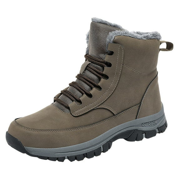 Zshosam Men's Waterproof Cold-Weather Snow Boots(Khaki,43)