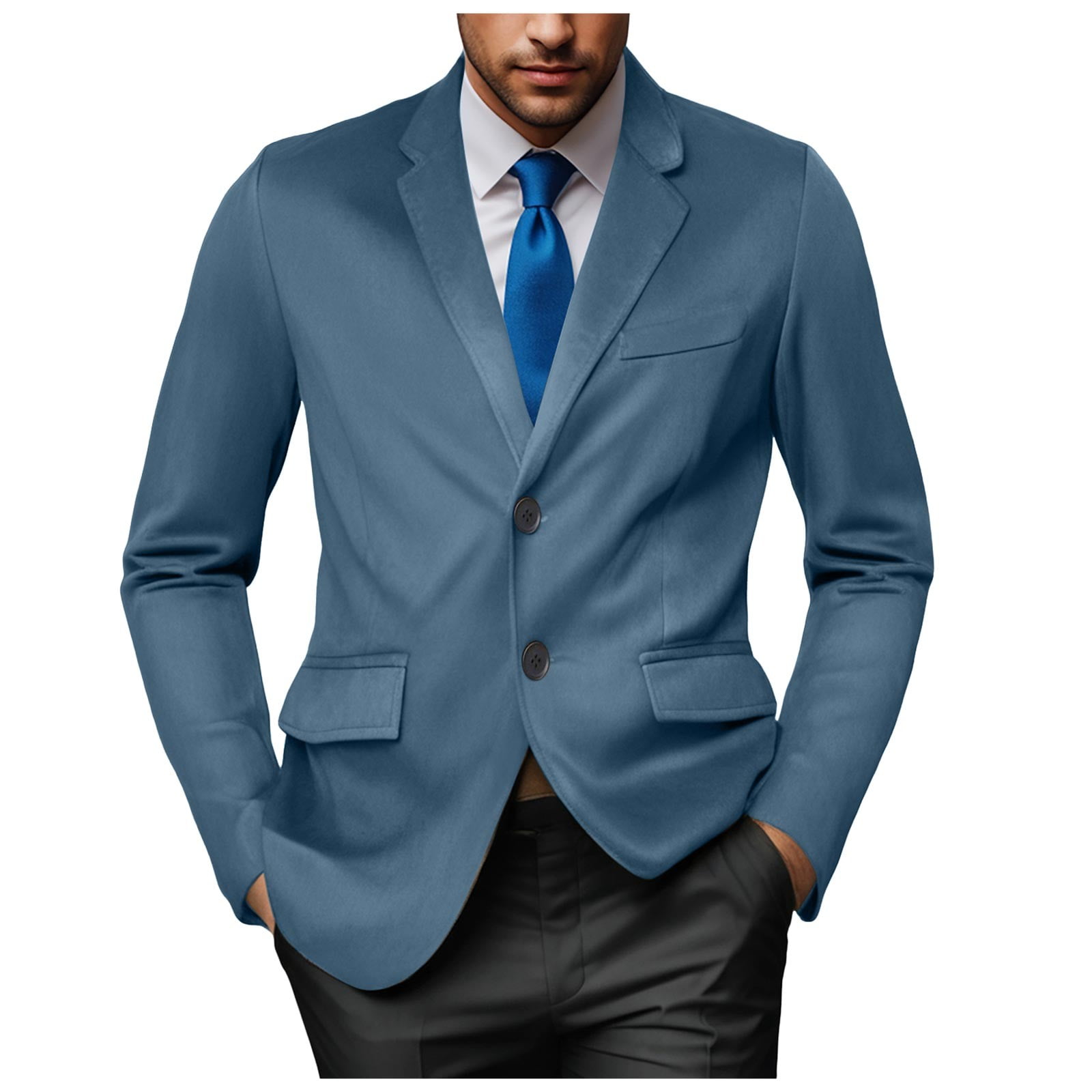 Zshosam Mens Blazer Classic Fit Sport Coats 2 Buttons Stretch