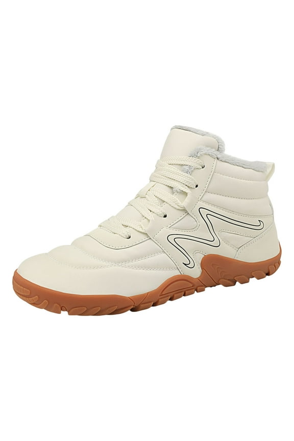 Mens Boots Men's Boots Winter Waterproof Leather Outdoor Hiking Shoes(White,39)