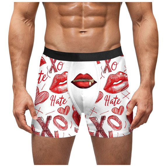 Zshosam Mens Boxer Shorts Printed Mens Underwear Men Boxer Short Underwear(Pink,XXL)