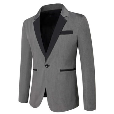 Zshosam Mens Casual Blazer Cotton Sport Coat Regular Fit Suit Jacket Two Button Blazer Jacket(Grey,L)