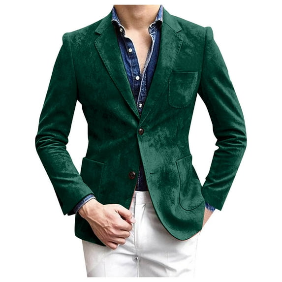 Zshosam Mens Casual Sport Coats Two Buttons Lightweight Business Sport Blazer(Green,XL)