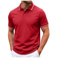 thumbnail image 1 of Zshosam Mens Golf Polo Mens Polo Shirts Performance Short Sleeve Golf Shirt Moisture Wicking Athletic Casual Collared T-Shirt Size XXXXL,(Red XXXXL), 1 of 9