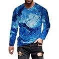 thumbnail image 1 of Zshosam Mens Long Sleeve Regular Fit Crewneck T-Shirt(Blue,M), 1 of 5