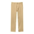 thumbnail image 1 of Zshosam Mens Pants Men's Classic-Fit Expandable-Waist Flat-Front Dress Pant(Khaki,33), 1 of 3