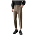 thumbnail image 1 of Zshosam Mens Pants Men's Comfort Classic Fit Pleat Front Dress Pant for Men(Brown,36), 1 of 8