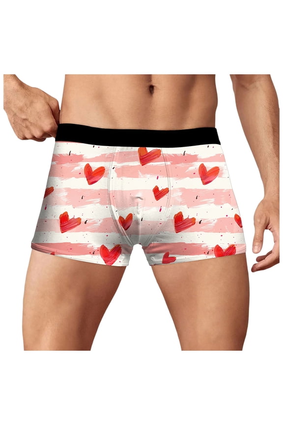 Mens Performance Boxers Cool Comfortable Men's Boxer Shorts Soft Anti-Chafing Underwear for Men(Pink,M)