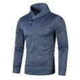 thumbnail image 1 of Zshosam Mens Pullover Sweaters Quarter Button Sweater Stand Collar Knit Pullovers(Navy,M), 1 of 4