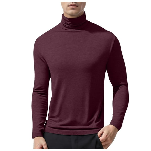 Zshosam Mens Shirt Striped Cotton Crewneck Long Sleeve Basic Pullover Stripe Casual Crew Tee Shirt(Coffee,M)