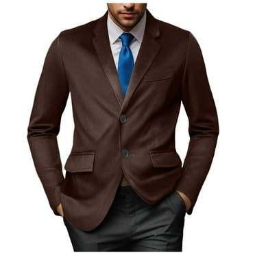 Zshosam Mens Sport Coat Casual Slim Fit Blazer One Button Textured Suit Jacket(Coffee,XXL)
